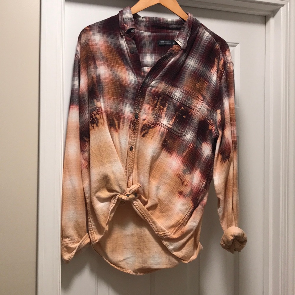 Oversized Distressed Button Up